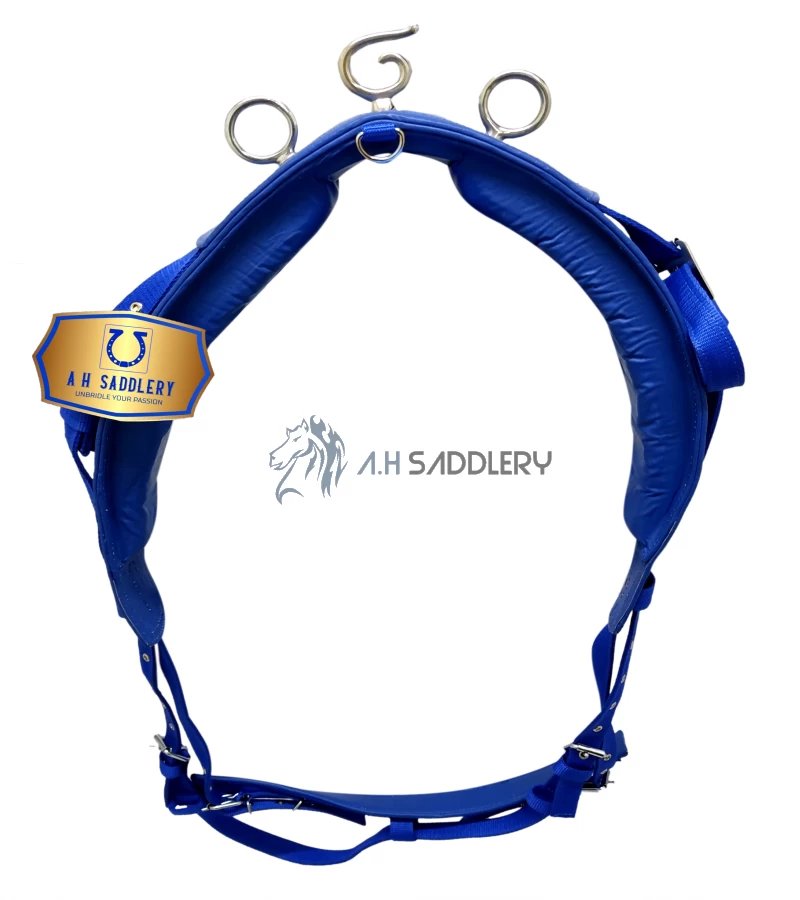 Premium Nylon Horse Driving Harness with Stainless Steel Fittings and Padding - Show and Training Equestrian Gear